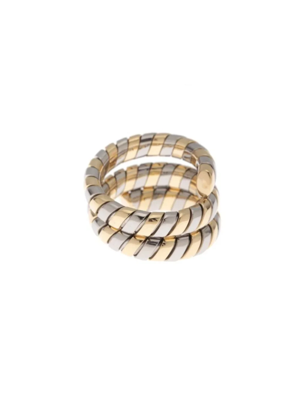 Bvlgari Tuboga Sling 18k Yellow Gold Stainless Ring